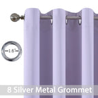Yakamok Lilac Blue Room Darkening Window Curtains 52x36 Inch for Kitchen