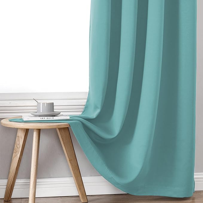 ChrisDowa 100% Blackout Curtains for Bedroom 72 Inches Long 2 Panels Set