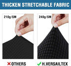 H.VERSAILTEX 4 Piece Stretch Sofa Covers for 3 Cushion Couch Covers for Living Room Furniture Slipcovers (Base Cover Plus 3 Seat Cushion Covers) Upgraded Thicker Jacquard Fabric (XL Sofa, Black)