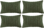 Fancy Homi 4 Packs Decorative Throw Pillow Covers for Living Room Couch Bed, Modern Farmhouse Boho Home Décor Accent Cushion Case, 24" x 16", Olive Green