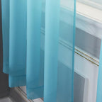 NICETOWN Sheer Curtains for Bedroom Windows 84 inch Length, Grommet Casual Voile Sheer with Light Filter Window Treatments for Nursery/Living Room, Baby Blue, Set of 2, 54" Wide