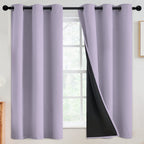 SimpleHome Lilac 100% Blackout Curtains Room Darkening Living Room 63 Inch