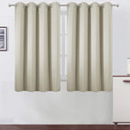 LEMOMO Blackout Curtains 66 x 54 Inch Long Light Beige Curtains Set of 2 Panels Room Darkening Curtains for Bedroom and Living Room