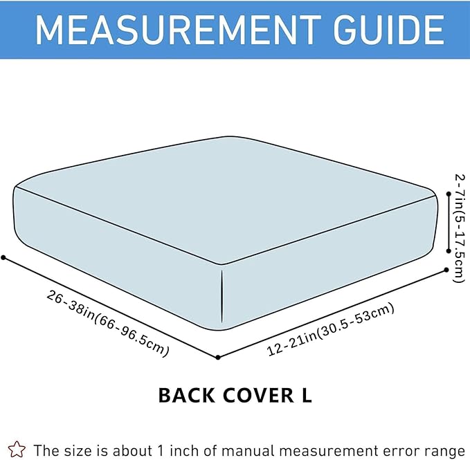 hyha Waterproof Couch Cushion Covers for Pets, Non Slip Sofa Seat Cover for Dogs Washable, Soft Thick Stretch Jacquard Fabric, Sofa Slipcovers with Elastic Bottom (1 Piece for Backrest L, Brown)