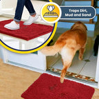Muddy Mat® | Super Absorbent Door Mat Indoor, Microfiber Quick Dry Chenille Entryway Rug, Non-Slip Front Door Mat, Indoor Mats for Entryway, Machine Washable Pet Rug, Red 6ft x 9ft