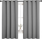 NICETOWN Silver Grey Blackout Curtain Panels for Bedroom, Thermal Insulated Grommet Top Blackout Draperies and Drapes for Basement (2 Panels, W55 x L68-inch)
