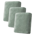 H.VERSAILTEX Velvet Stretch Couch Cushion Cover Plush Cushion Slipcover for Chair Loveseat Sofa Cushion Furniture Protector Seat Cushion Sofa Cover (3 Piece Sofa Cushion Covers, Sea Grass)