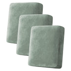 H.VERSAILTEX Velvet Stretch Couch Cushion Cover Plush Cushion Slipcover for Chair Loveseat Sofa Cushion Furniture Protector Seat Cushion Sofa Cover (3 Piece Sofa Cushion Covers, Sea Grass)