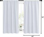 NICETOWN Greyish White Window Curtain Panels - Thermal Insulated Rod Pocket Room Darkening Curtain Sets for Bedroom (Platinum - Greyish White, 2 Panels, 42 by 54)