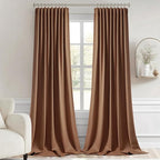 MIULEE Back Tab Blackout Curtains 96 Inch Long 2 Panels Set for Living Room Bedroom, Rod Pocket/Pinch Pleated Long Thermal Insulated Room Darkening Floor to Ceiling Drapes, W52xL96, Cappuccino Brown