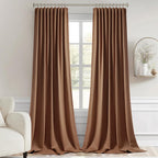 MIULEE Cappuccino Brown Back Tab Blackout Curtain 52"x102" Long 2 Panel Set