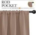 NICETOWN Kitchen Window Blackout Curtains - Window Treatment Thermal Insulated Rod Pocket Small Blackout Draperies/Drapes for Bedroom/Kitchen (Cappuccino, Set of 2, 34 in x 72 in (W x L)