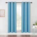 NICETOWN Window Treatment Blackout Curtain Panels, Home Décor Thermal Insulated Solid Grommet Blackout Draperies/Drapes for Bedroom (Teal Blue, Set of 2, 42 by 72 Inch)