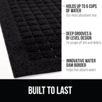 GORILLA GRIP® Ultra Absorbent Front Door Mat Outside Entrance, 47x35, Traps Dirt and Moisture, HydroABSORB Indoor Outdoor Doormat Holds Up to 6 Cups Water, Stain and Fade Resistant Welcome Mat, Black