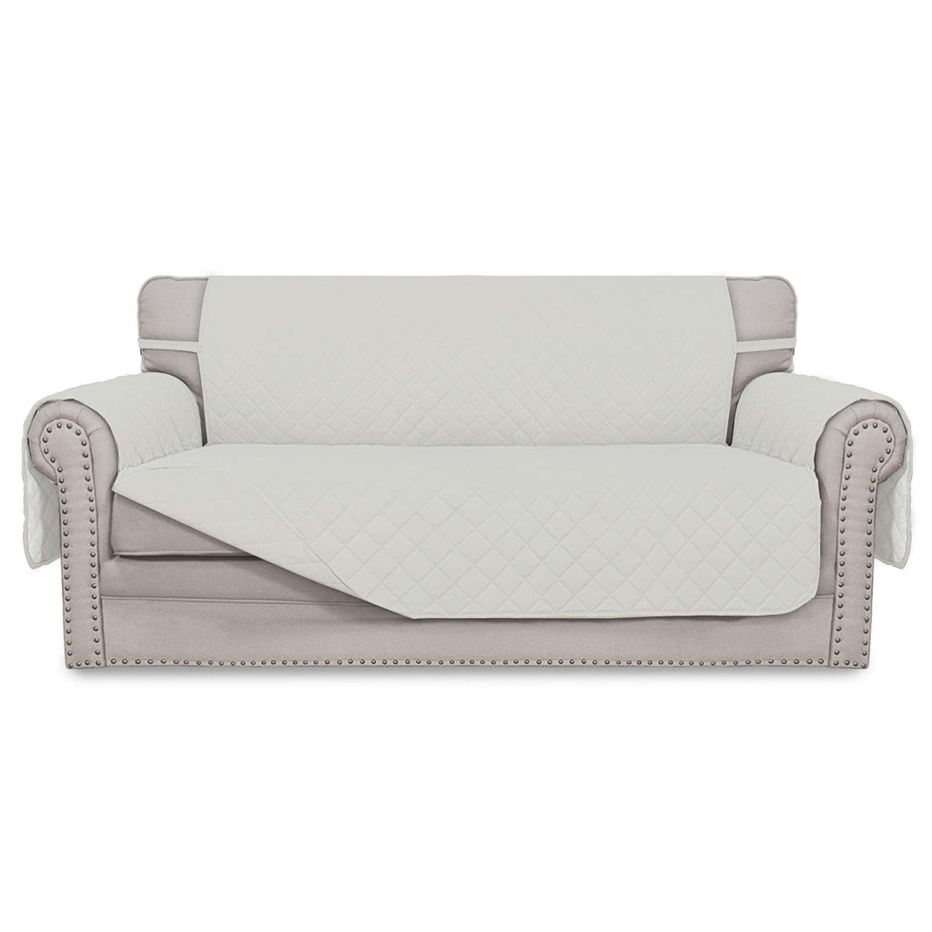 Easy-Going Reversible Couch Cover, 2 Cushion Sofa, Ivory/Ivory