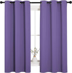 NICETOWN Lilac Purple Blackout Curtains for Bedroom (1 Pair, 42 x 63 inches), Farmhouse Thermal Insulated Room Darkening Drapes for Windows