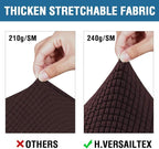 H.VERSAILTEX 4 Piece Stretch Sofa Covers for 3 Cushion Couch Covers for Living Room Furniture Slipcovers (Base Cover Plus 3 Seat Cushion Covers) Upgraded Thicker Jacquard Fabric (Sofa, Chocolate)