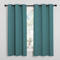 NICETOWN Thermal Insulated Solid Grommet Blackout Curtains/Drapes/Panels for Dining Room (Sea Teal, 1 Pair, 42 by 63-Inch)