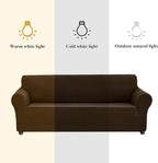 Joccun Stretch Loveseat Couch Cover Slipcover, 1-Piece Sofa Cover for 2 Cushion Couch Spandex Jacquard Washable Furniture Protector Cover for Living Room,Kids,Pets（Loveseat,Seal Brown）