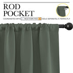 NICETOWN Living Room Curtains, Blackout Draperies, Dark Mallard, 1 Pair, 70 x 84-inch, Home Decorations Thermal Insulated Solid Rod Pocket Blackout Drapes for Cafe
