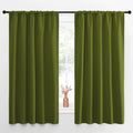 NICETOWN Blackout Draperies and Curtains, Thermal Insulated Window Decoration Blackout Drapes for Kid's Room (Olive Green, 1 Pair, 52 x 63 inches)