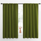 NICETOWN Blackout Draperies and Curtains, Thermal Insulated Window Decoration Blackout Drapes for Kid's Room (Olive Green, 1 Pair, 52 x 63 inches)