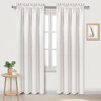 DWCN Blackout Curtains Thermal Insulated, Energy Saving & Noise Reducing Bedroom and Living Room Curtains, Ivory, W 38x L 84 Inch, Set of 2 Rod Pocket Curtain Panels