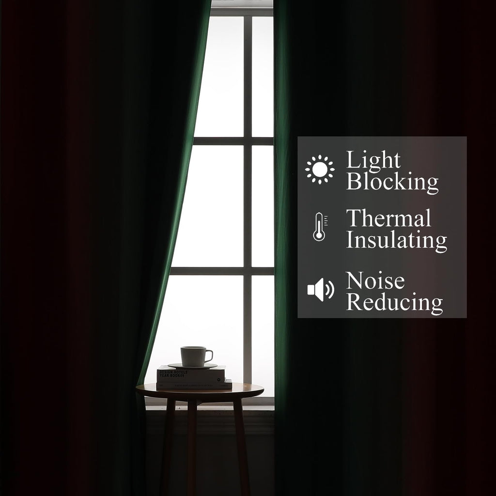 Estelar Textiler Red and Green Ombre Blackout Curtains 52Wx45L 2 Panels