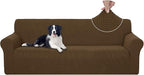U-NICE HOME 4 Seater Stretch Couch Cover Sofa Cover Washable Sofa Slipcover Furniture Protector for 3 Cushion Couch Sofa Pet Friendly, Brown