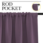 NICETOWN Blackout Curtains for Living Room, Plum, 2 Panels, 42 by 63, Darkening Window Curtain Panels, Easy-Care Solid Thermal Insulated Draperies/Drapes for Daughter Room