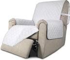 Easy-Going Recliner Chair Slipcover Reversible Sofa Cover Water Resistant Couch Cover Furniture Protector with Elastic Straps for Pets Dog (Recliner 22 inch, White/White)