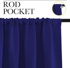 NICETOWN RV Blackout Curtains for Camper Windows, Navy Blue, 34" x 36", Set of 2, Kitchen Curtains, Short Blackout Drapes, Thermal Insulated Rod Pocket Window Treatment Draperies for Nursery