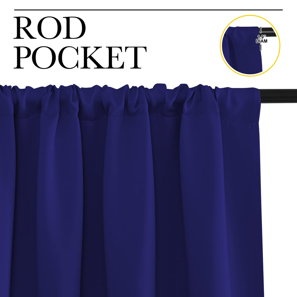 NICETOWN Living Room Curtains, Blackout Draperies, Navy Blue, 1 Pair, 70 x 84-inch, Home Decorations Thermal Insulated Solid Rod Pocket Blackout Drapes for Cafe