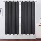 LEMOMO Dark Grey Thermal Blackout Curtains/52 x 72 Inch/Set of 2 Panels Room Darkening Curtains for Bedroom