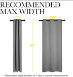 NICETOWN Silver Grey Blackout Curtain Panels for Bedroom, Thermal Insulated Grommet Top Blackout Draperies and Drapes (2 Panels, W34 x L63 inches)
