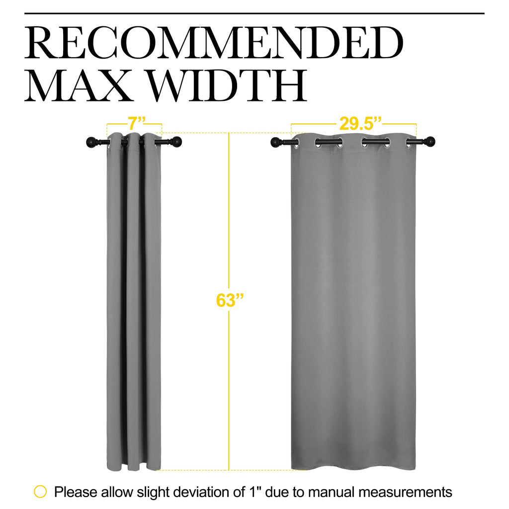 NICETOWN Silver Grey Blackout Curtain Panels for Bedroom, Thermal Insulated Grommet Top Blackout Draperies and Drapes (2 Panels, W34 x L63 inches)