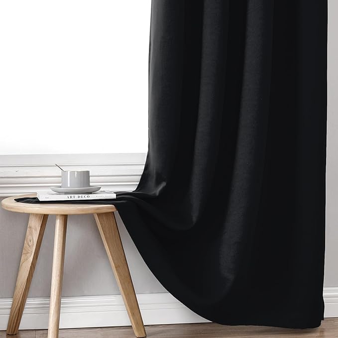 ChrisDowa 100% Blackout Curtains for Bedroom 54 Inches Long 2 Panels Set