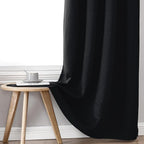 ChrisDowa 100% Blackout Curtains for Bedroom with Black Liner, 2 Thick Layers Total Blackout Thermal Insulated Grommet Window Curtains 2 Panels Set (Black, 52 x 84 Inch)