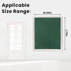 Blackout Curtains for Bedroom Stick On Curtains Window Shades Pull Down Blackout Window Cover No Drillng Self Adhesive Curtains No Rod Small Curtain, 59" W X 71" L, Dark Green, 1 Panel