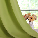 NICETOWN Blackout Curtain Panels for Bedroom, 2 Panels, Fresh Green, W42 x L40-inch, Thermal Insulated Grommet Top Blackout Draperies and Drapes for Basement