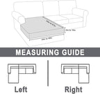 hyha Milk Silk Couch Cushion Covers for Sectional Sofa, Soft Sectional Sofa Couch Covers L Shape Washable, Outdoor Cushion Covers for Patio Furniture with Elastic Bottom(Chaise, Taupe)