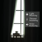 Sage Green and Navy Blue Ombre Blackout Curtains for Living Room 102 Inch