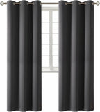 BGment Blackout Curtains - Grommet Thermal Insulated Room Darkening Bedroom and Living Room Curtain, Set of 2 Panels (42 x 84 Inch, Dark Grey)