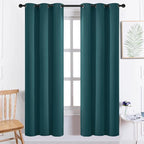Yakamok Blackout Curtains for Bedroom 2 Panels Set 72 Inch Length Thermal Insulated Room Darkening Dark Black Out Drapery Grommet Window Treatments Drapes for Living Room, 38x72, Dark Teal