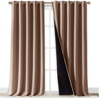 NICETOWN Extra Long Truly Blackout Drapes for Hall and Villa, 100% Blackout Window Curtain Panels with Black Lined for Night Shift Worker, 70-inch Width x 108-inch Length, Cappuccino, 2 Pieces