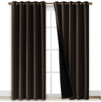 NICETOWN High-End Thermal Curtains, Full Blackout Curtains 84 inches Long for Dining Room, Soundproof Window Treatment Drapes for Hall Room, Brown, 70 inches Wide Per Panel, Set of 2 Panels