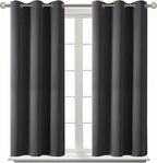 BGment Blackout Curtains for Bedroom - Grommet Thermal Insulated Room Darkening Curtains for Living Room, Set of 2 Panels (38 x 54 Inch, Dark Grey)