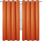 LEMOMO Blackout Curtains 66 x 72 Inch Long Orange Curtains Set of 2 Panels Room Darkening Curtains for Bedroom and Living Room