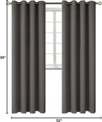 BGment Blackout Curtains for Bedroom - Grommet Thermal Insulated Room Darkening Curtains for Living Room, Set of 2 Panels (52 x 95 Inch, Grey)