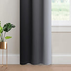 Yakamok Light Blocking Ombre Curtains, Greyish White and Black Gradient Color Curtains, Room Darkening Grommet Window Drapes for Bedroom(Black, 42x84 Inch, 2 Panels)